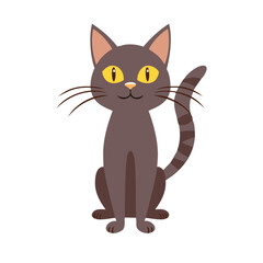 Obraz premium Black cat silhutte with white background 