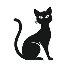 Black cat silhutte with white background 