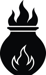 fire pot icon vector illustration