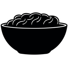 Simple black and white noodle bowls, perfect for food-themed designs.