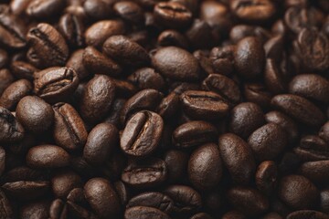 Naklejka premium Rich, dark roasted coffee beans.
