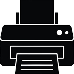 printer with paper icon vector illustration