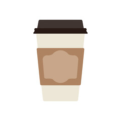 Simple Illustration of a Disposable Coffee Cup with a Blank Label