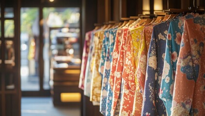 Fototapeta premium Colorful Kimonos on Display