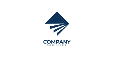 BlueLadder Co. Logo Design, Modern Minimalist Ladder Symbol for Business and Architecture Branding Template