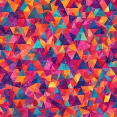 Abstract geometric triangle pattern, vibrant hues, low-poly style, trendy, digital