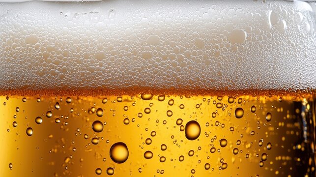 A glass of beer with foam on top