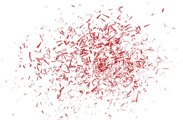 Dried saffron threads spice flying, isolated on white background, Crocus sativus, clipping path 