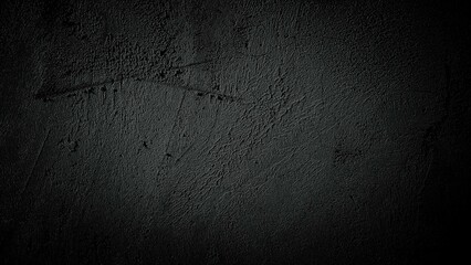 Black background, Texture rough dark concrete wallpaper, Shadow portrait backdrop, Art of empty space floor use to paste text or characters.