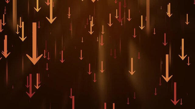 Abstract background with multiple downward arrows in warm tones, symbolizing decline or decrease