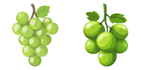 Realistic green grape bunch illustration isolated on transparent PNG image perfect for healthy food branding or fruit-themed designs