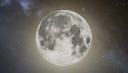 Fototapeta premium Moon on sky background. 3d render.
