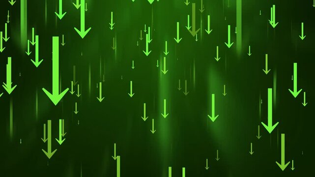 Abstract background with multiple downward arrows in warm tones, symbolizing decline or decrease