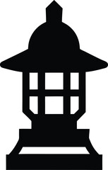 stone lantern garden icon vector illustration