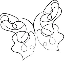 Abstract Butterfly Line Art Single Line Drawing Minimalist Design