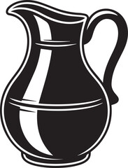 Pitcher Silhouette Black Vector Art Illustration