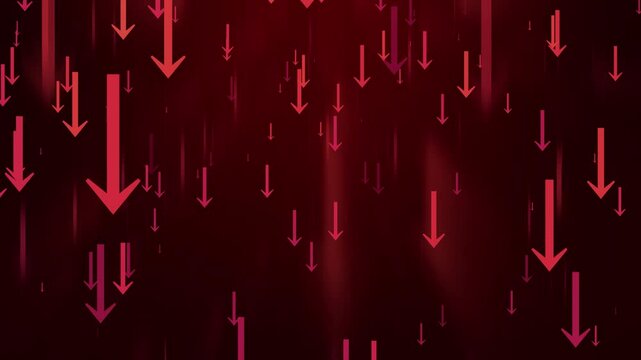 Abstract background with multiple downward arrows in warm tones, symbolizing decline or decrease