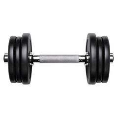 Fototapeta premium High-quality studio shot of a black dumbbell on a transparent background.