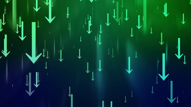 Colorful Downward Arrows on Gradient Background Animation