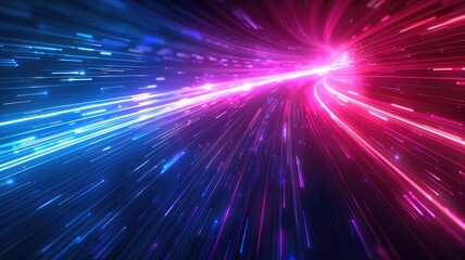 Abstract of neon light glowing with digital technology design. High tech vivid laser illuminated with contemporary concept in cyberspace style perfect for cyber theme background and wallpaper. AIG53.