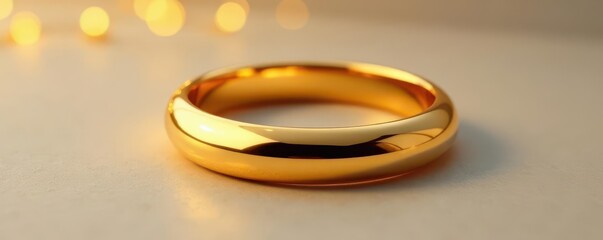 Gleaming gold ring, smooth surface, perfect circle , template, minimalist