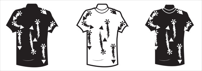 Simple Black Outline Shirt Icon eps 10 