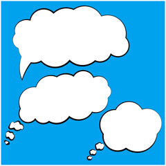 thinking bubble, speech bubbles, empty comic bubble.