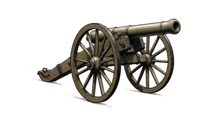 Antique military cannon weapon