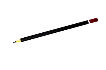 Black pencil with red top transparent white editable background