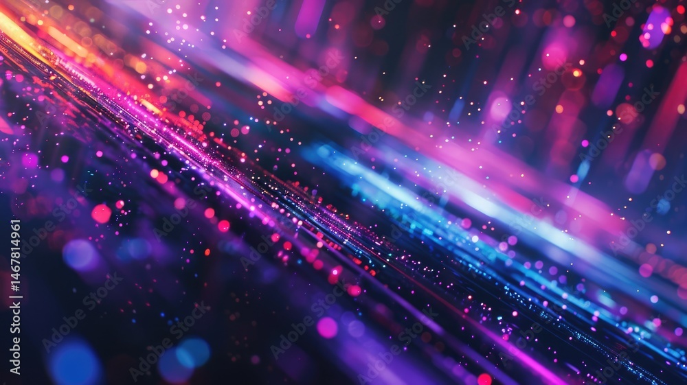 Poster abstract of digital shape or line and technological cyber style particle design connect in surreal e