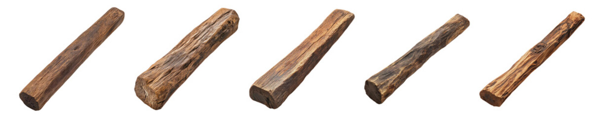 Fototapeta premium Natural Wooden Logs in Various Positions for Creative Projects, Isolated on Transparent, white background