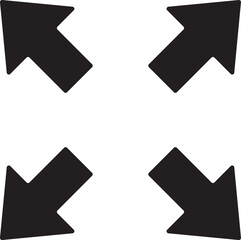 Obraz premium Fullscreen and resize arrow vector icon —expand & contract symbol