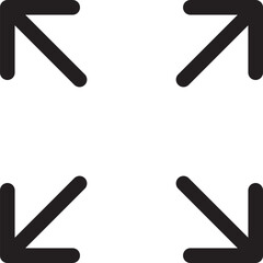Fullscreen and resize arrow vector icon —expand & contract symbol


