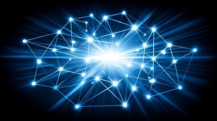 Global Network Connection - Abstract glowing network connection, data flow, technology background