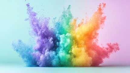 Obraz premium A cloud of colorful particles swirling in the air, creating an ethereal and magical atmosphere.