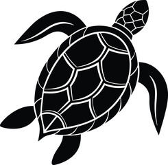 Sea Turtle Silhouette Vector Art