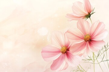 Fototapeta premium Delicate pastel flowers on a soft background design.
