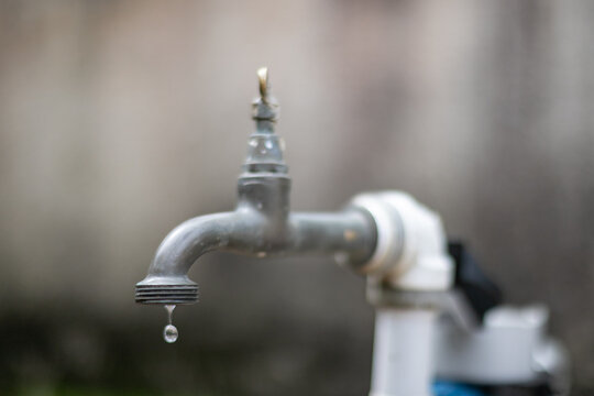 Close up faucet outdoors