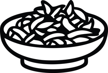 vector illustration of a black and white bowl