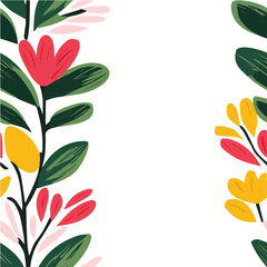 Seamless pattern of Vertical striped floral hand drawn art concept