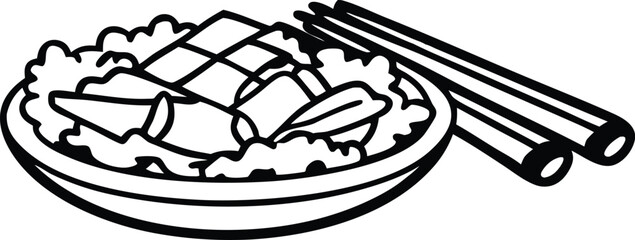 vector illustration of food in the pot