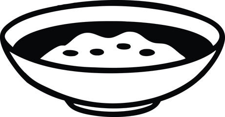 vector illustration of a black and white bowl