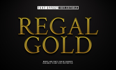 Editable regal gold 3D text effect with elegant and luxurious style. © Ibnu Hajar