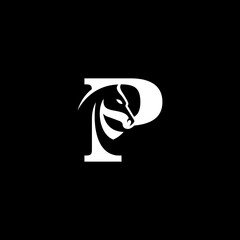 letter P horse logo