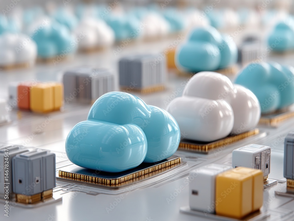 Poster Abstract Representation of Cloud Computing with Stylized Cloud Shapes and Data Storage Units