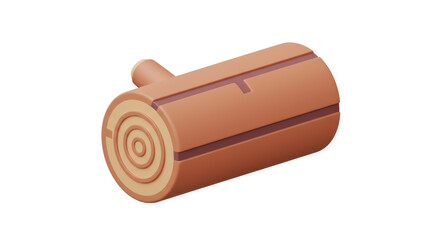 Isolated Piece of Wood Log