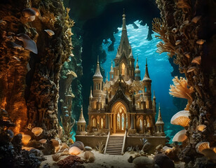 Obraz premium Underwater Castle Fantasy