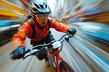 Man riding bike through tunnel.