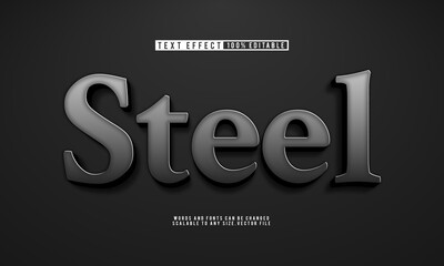 Editable steel sign text effect with a clean, minimalist industrial style design.
