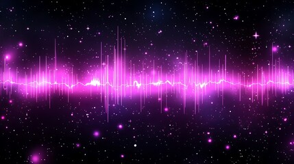 Fototapeta premium Pink sound waves in space